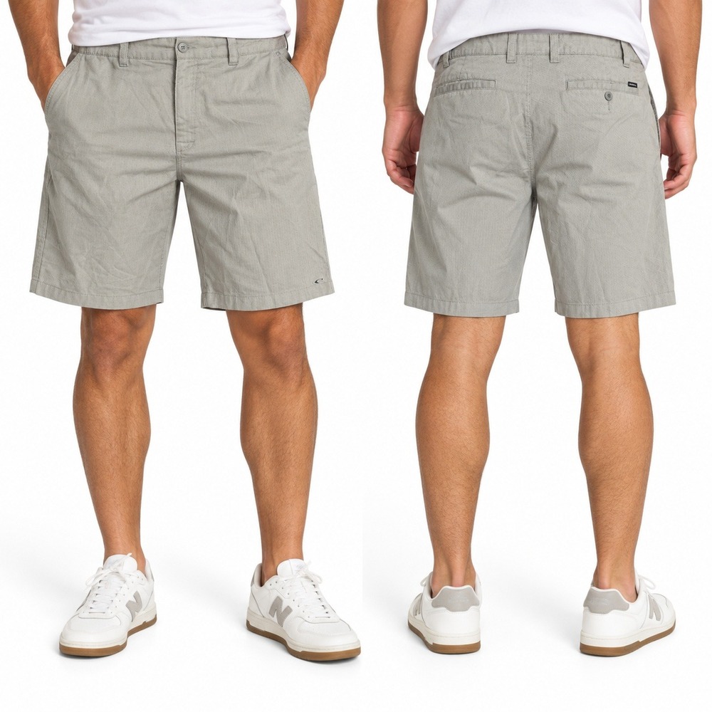 O'Neill Hybrid Shorts Mens 40 Grey Textured Flat Front Casual Surf Skate